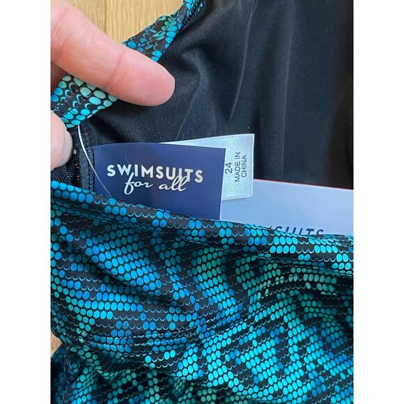 NWT Swimsuits for All Python Plunge Tankini Top and Bottom Set Women Plus Sz 24 - Picture 5 of 8